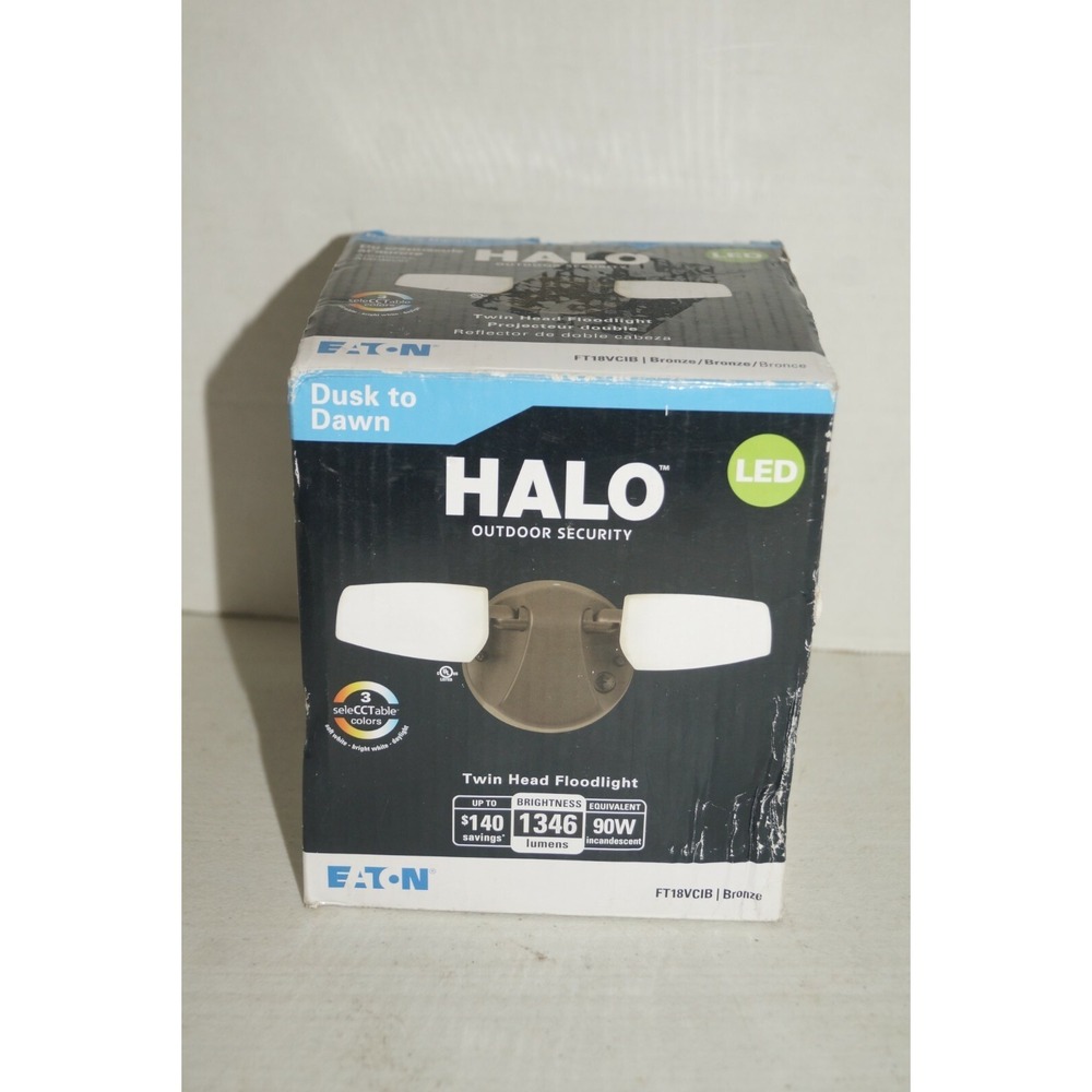 Eaton Halo FT18VCIB Outdoor Security LED Twin Head Floodlight